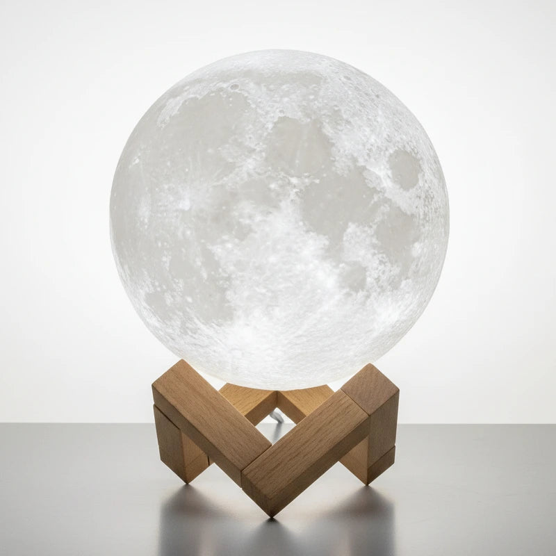 Lampe lune LED effet halo magique lumière apaisante