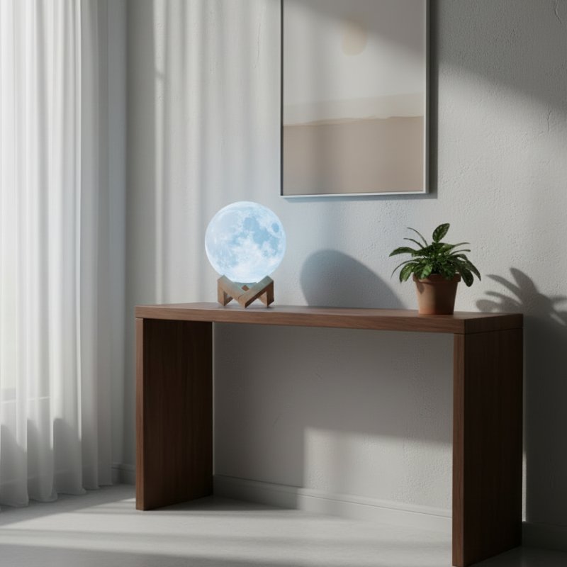 Lampe chevet lune LED blanche lumière douce chambre