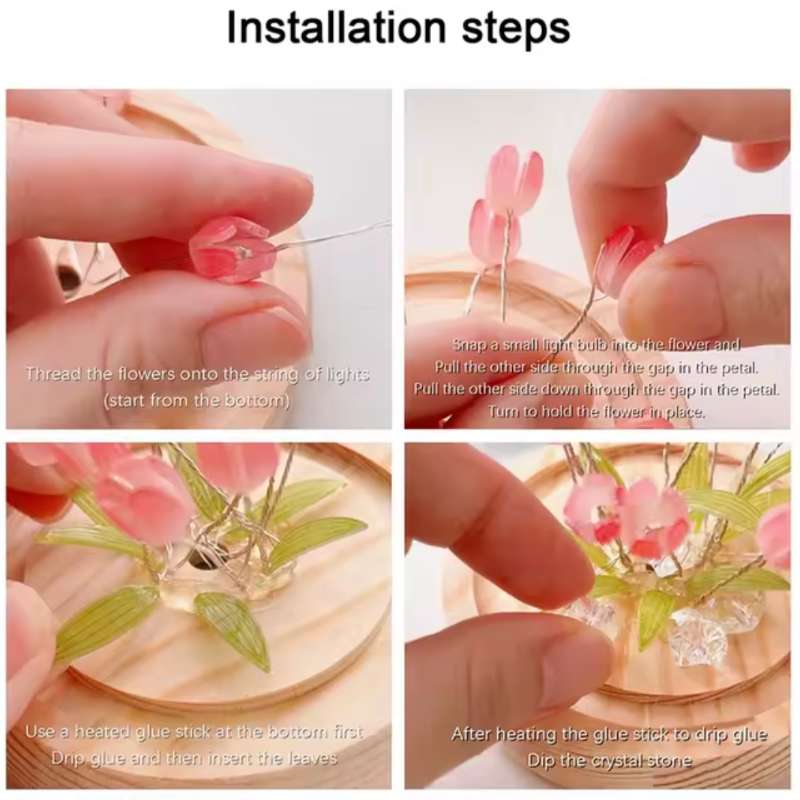 Lampe tulipe déco luxe chambre mariage cadeau original