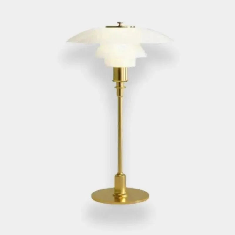 lampe verre soufflé champignon blanc fond blanc