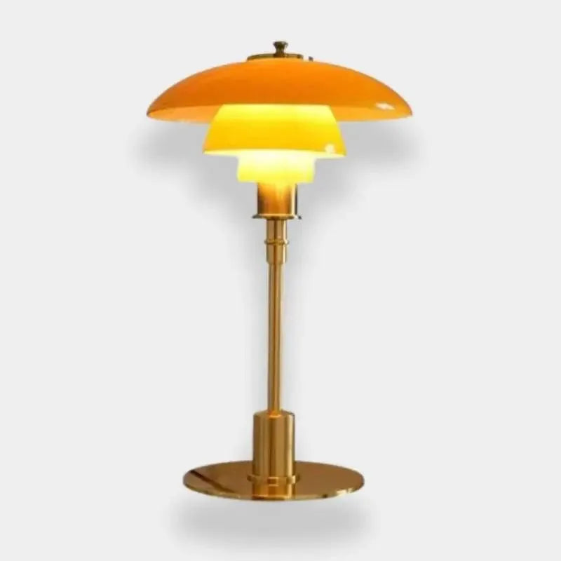 lampe champignon en verre PH 3/2 orange fond blanc