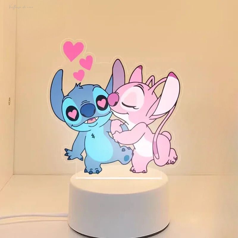 Disney Stitch Night Light Cartoon Cute Ornaments Night Light Bedside Lamp Desk Lamp Child Birthday Gift Party Veilleuse de rêve