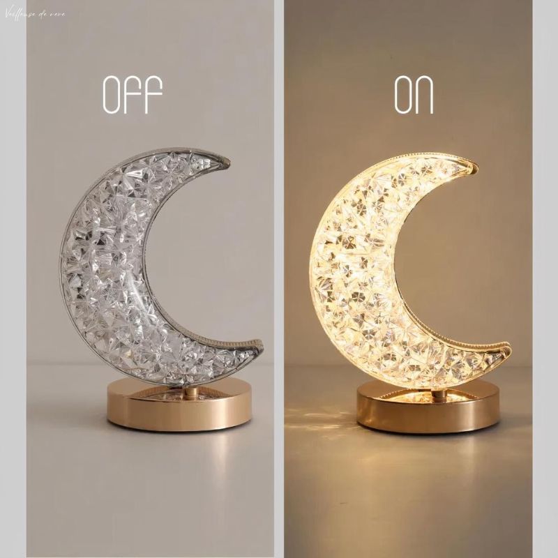 Veilleuse Lune | Cristal Tactile Veilleuse de rêve