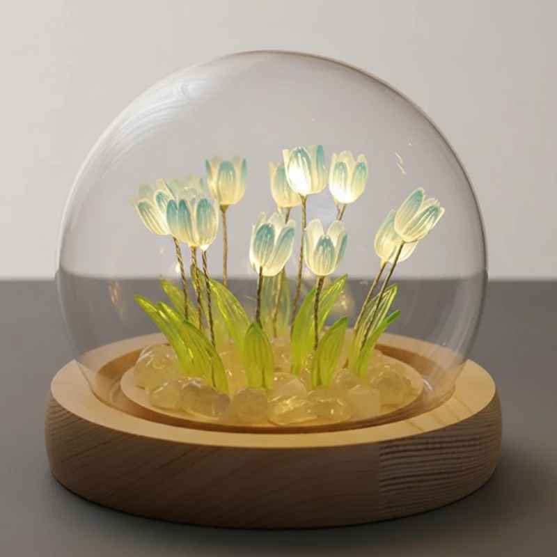 veilleuse tulipe apaisante sur table enfant
