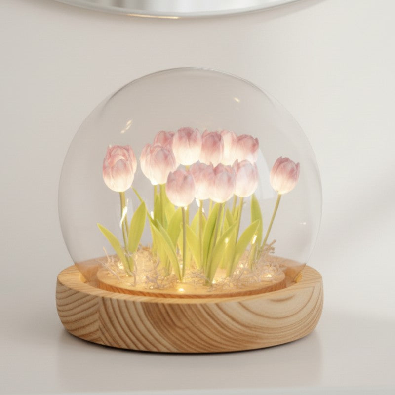 ampe table tulipe blanche effet velouté cosy