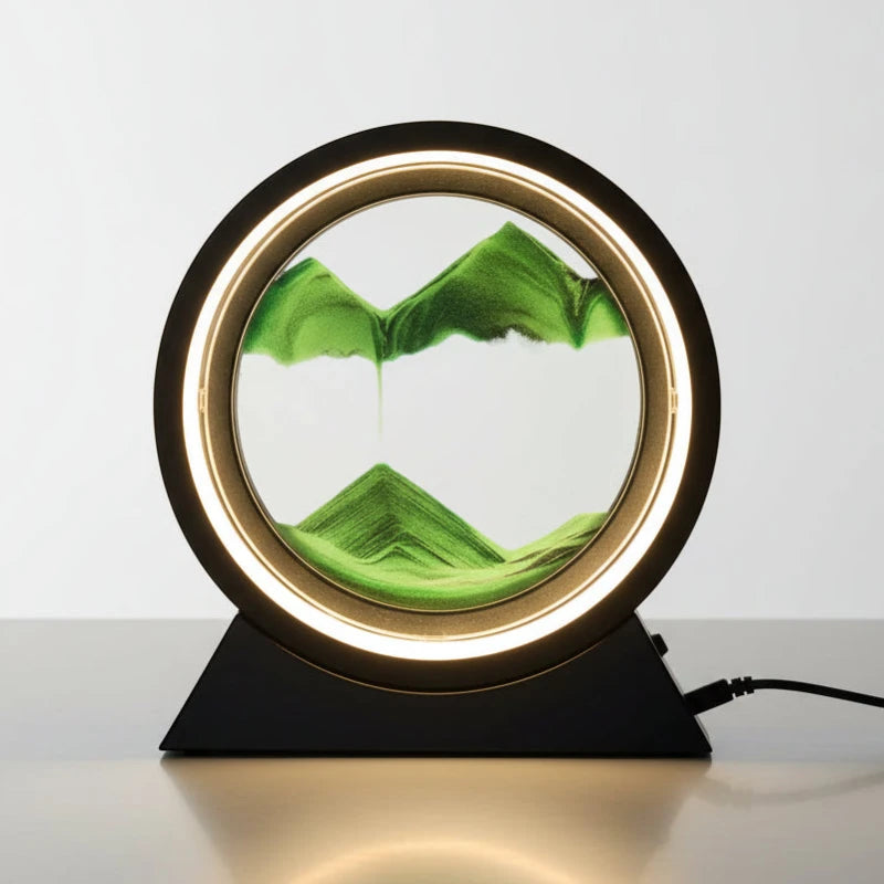 décoration chambre lampe sablier lumineuse apaisante