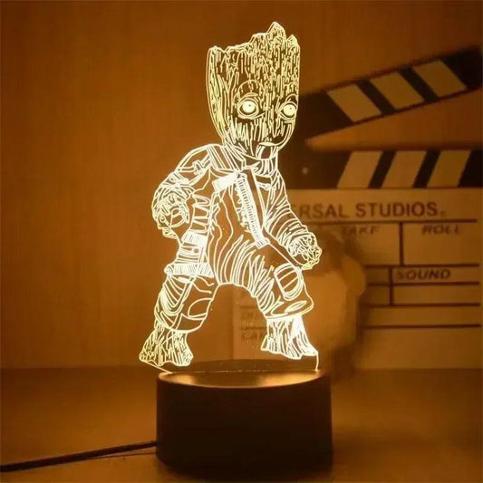Lampe 3D Gardien De La Galaxie Groot - Veilleuse de rêve - Marvel