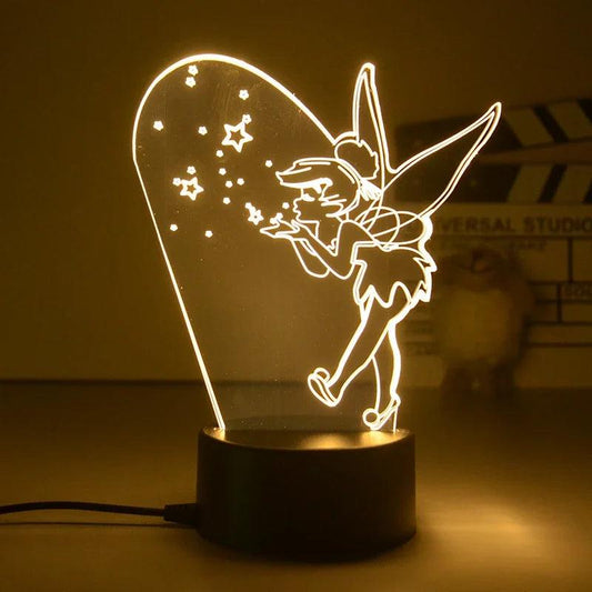 Lampe Fée Clochette 3D - Veilleuse de rêve 