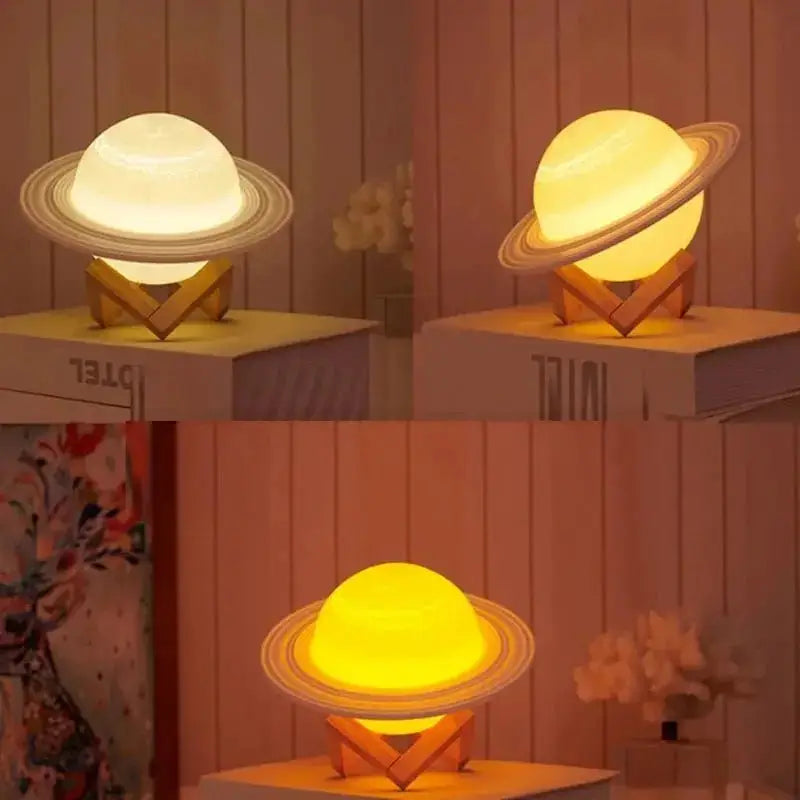 Veilleuse de rêve | Lampe de chevet| Boule Saturn 3 couleurs