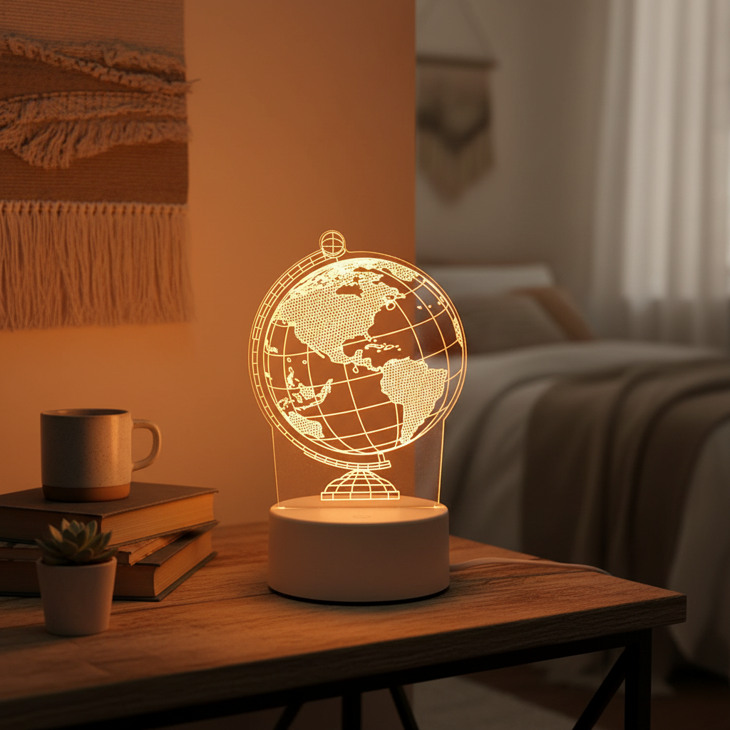 Lampe Globe Terrestre 3D Veilleuse de rêve