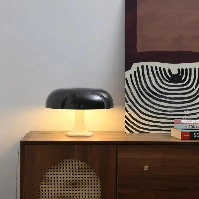 Lampe Champignon Design Blanc et Noir Veilleuse de rêve