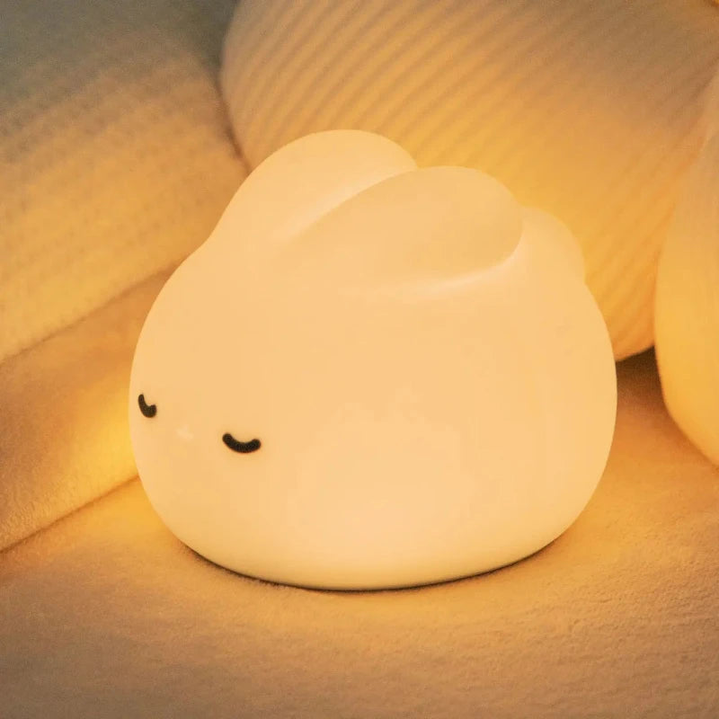 Veilleuse silicone lapin mignon rechargeable batterie chambre bébé