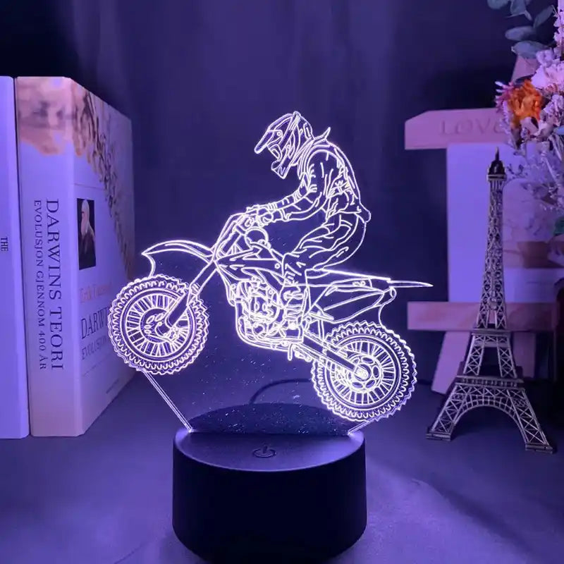 lampe de chevet moto cross 3d