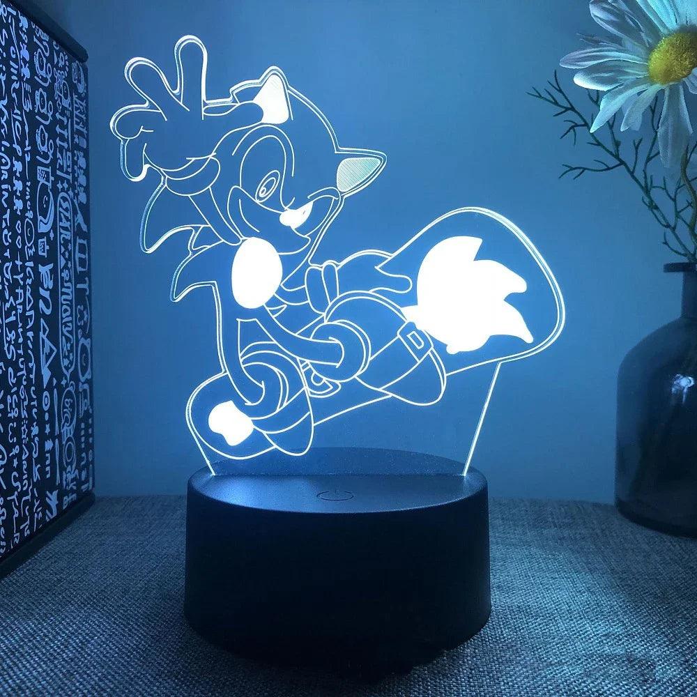 Lampe Led 3D Sonic en Snowboard - Veilleuse de rêve 