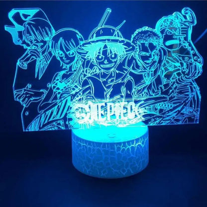 Veilleuse de rêve | Lampe Manga One Piece 3D Support Craquer Bleu