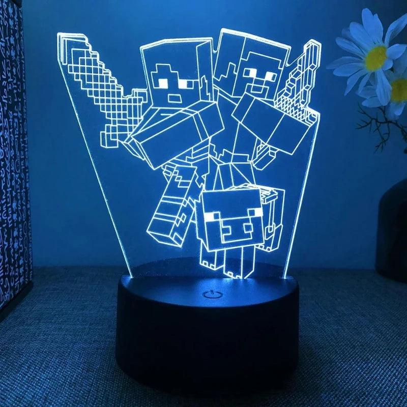 Lampe Minecraft 3D - Veilleuse de rêve