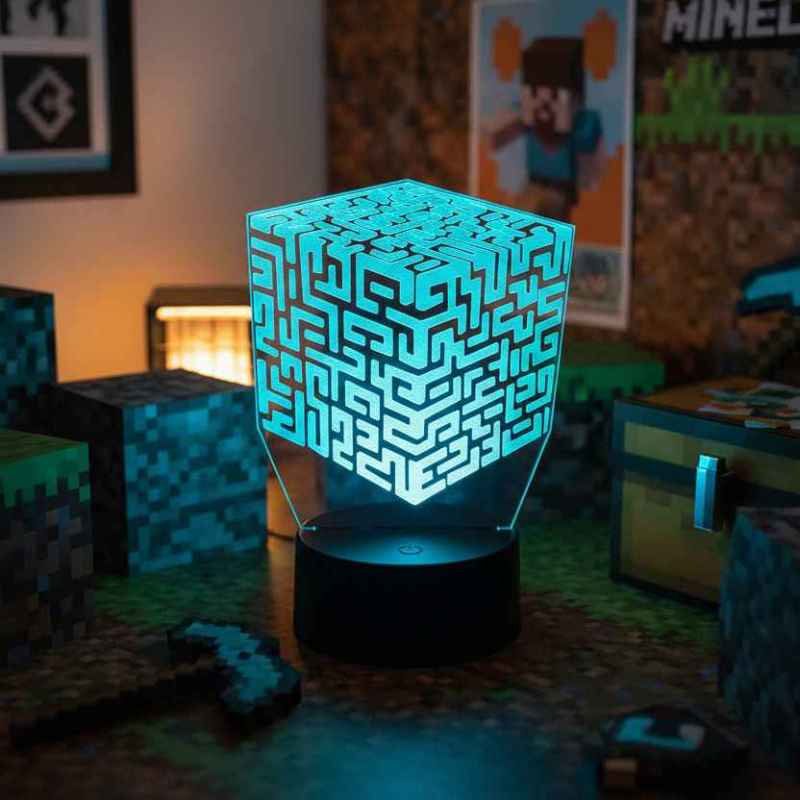 Lampe Minecraft Cube 3D Gamer