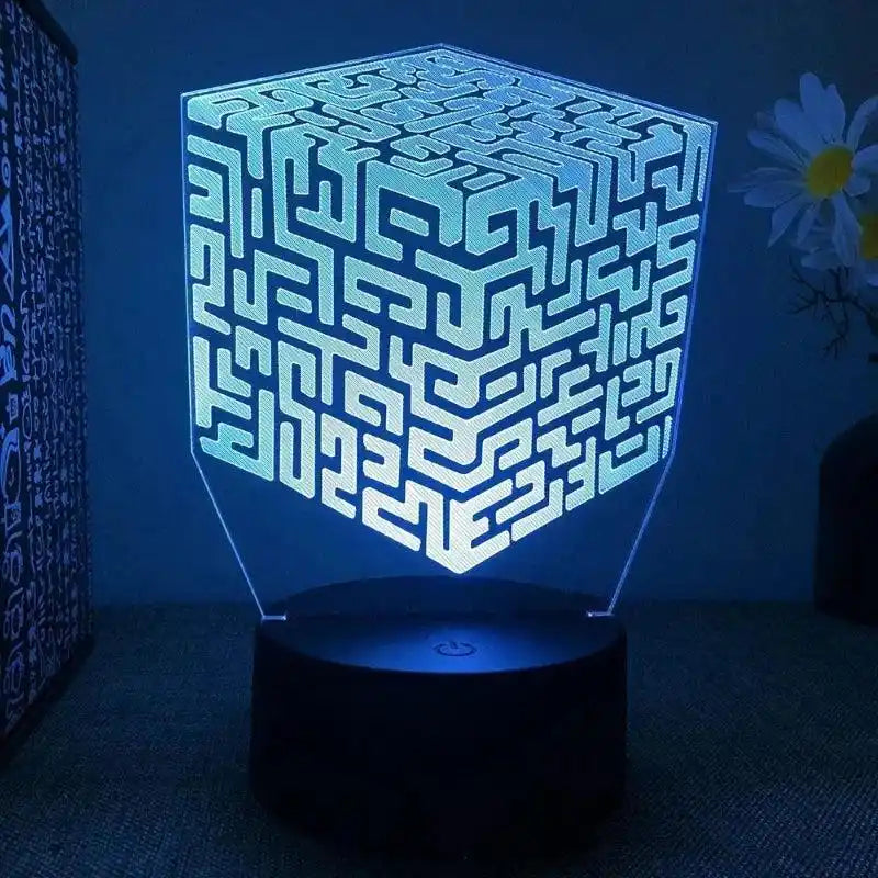 Lampe minecraft cube labyrinth 3d