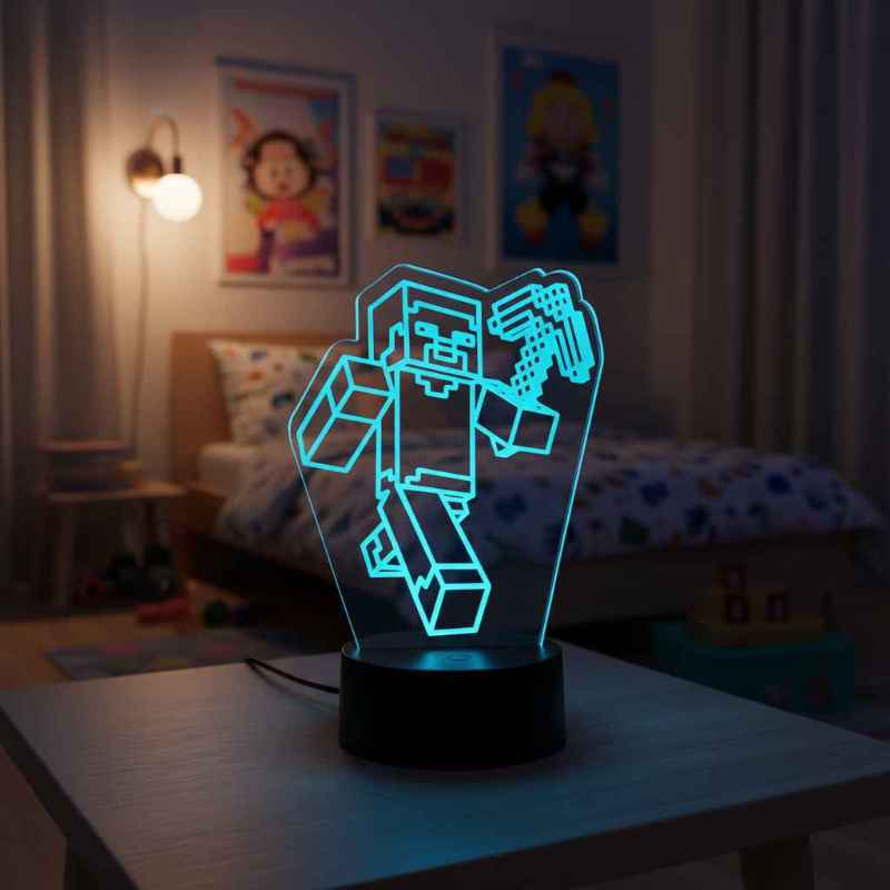 Lampe veilleuse Minecraft Steve