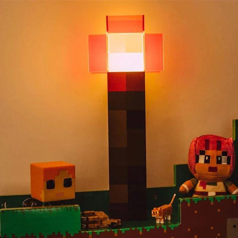 Lampe Minecraft Torche Redstone - Veilleuse de rêve 