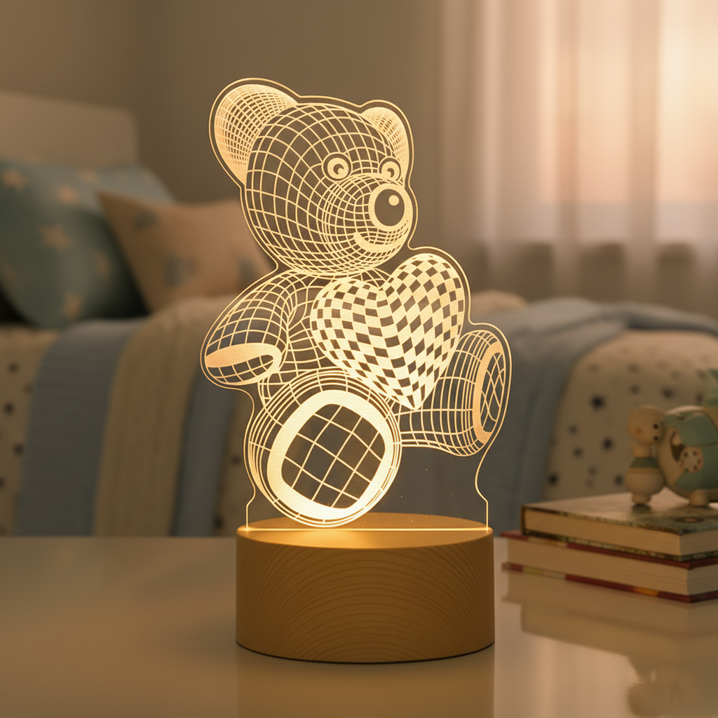 Lampe Ourson 3D Veilleuse de rêve
