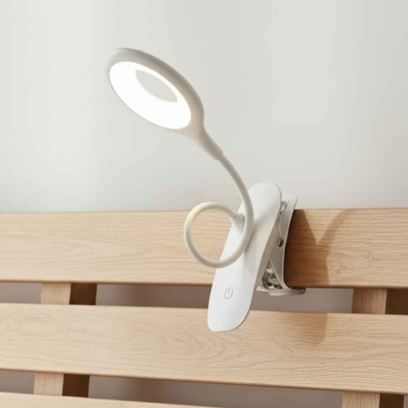 Lampe Pince Tête de Lit Sans Fil Blanc