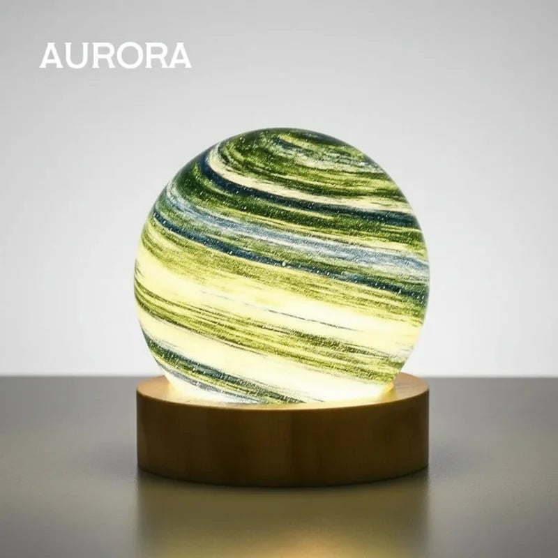 Lampe Lune Saturne Terre Effet 3D