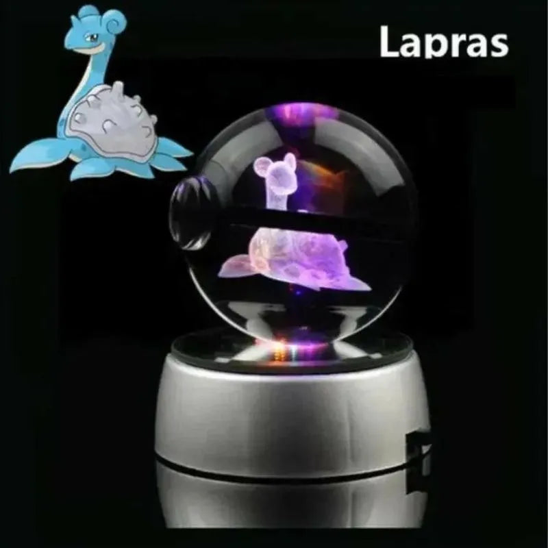 Veilleuse Pokéball cristal Pokémon Lapras déco