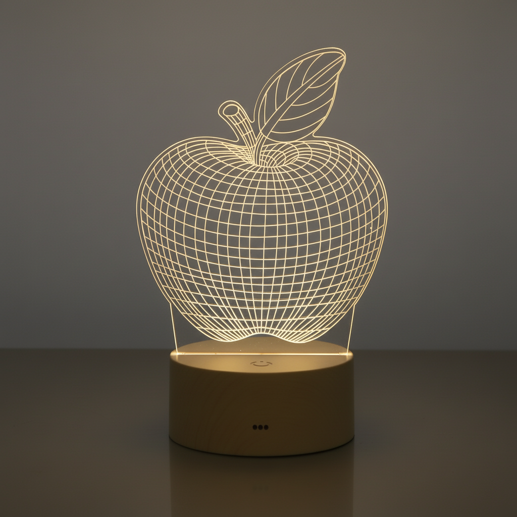 Lampe Pomme 3D Veilleuse de rêve