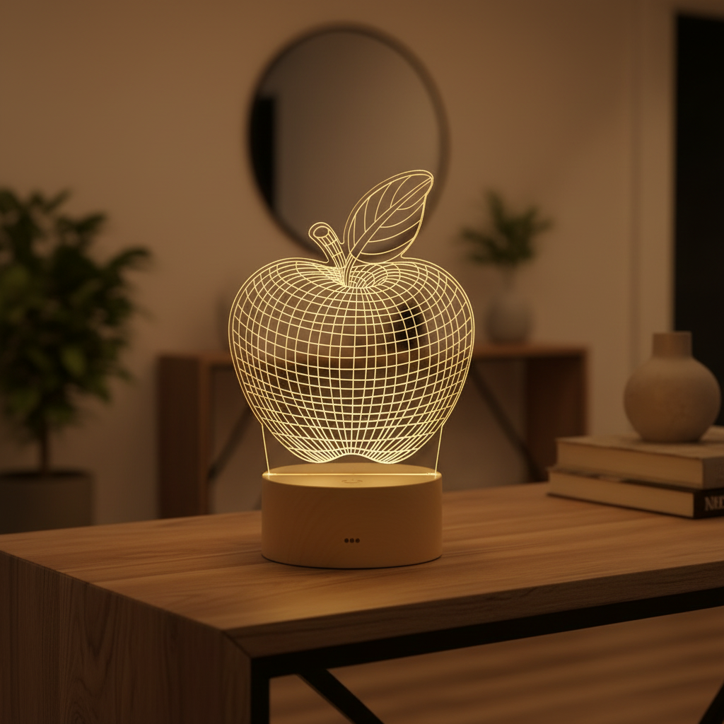 Lampe Pomme 3D Veilleuse de rêve