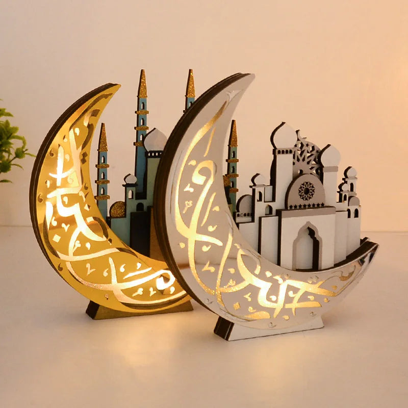 cadeau eid lampe ramadan bois led décoration festive