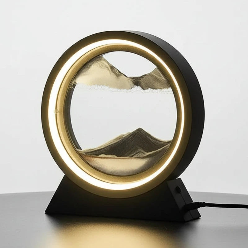lampe chevet sablier LED effet décoratif hypnotique