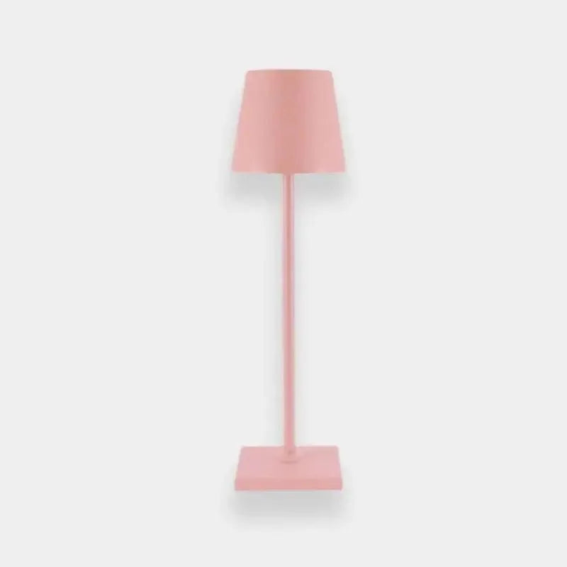 petite lampe de chevet sans fil rose fond blanc 