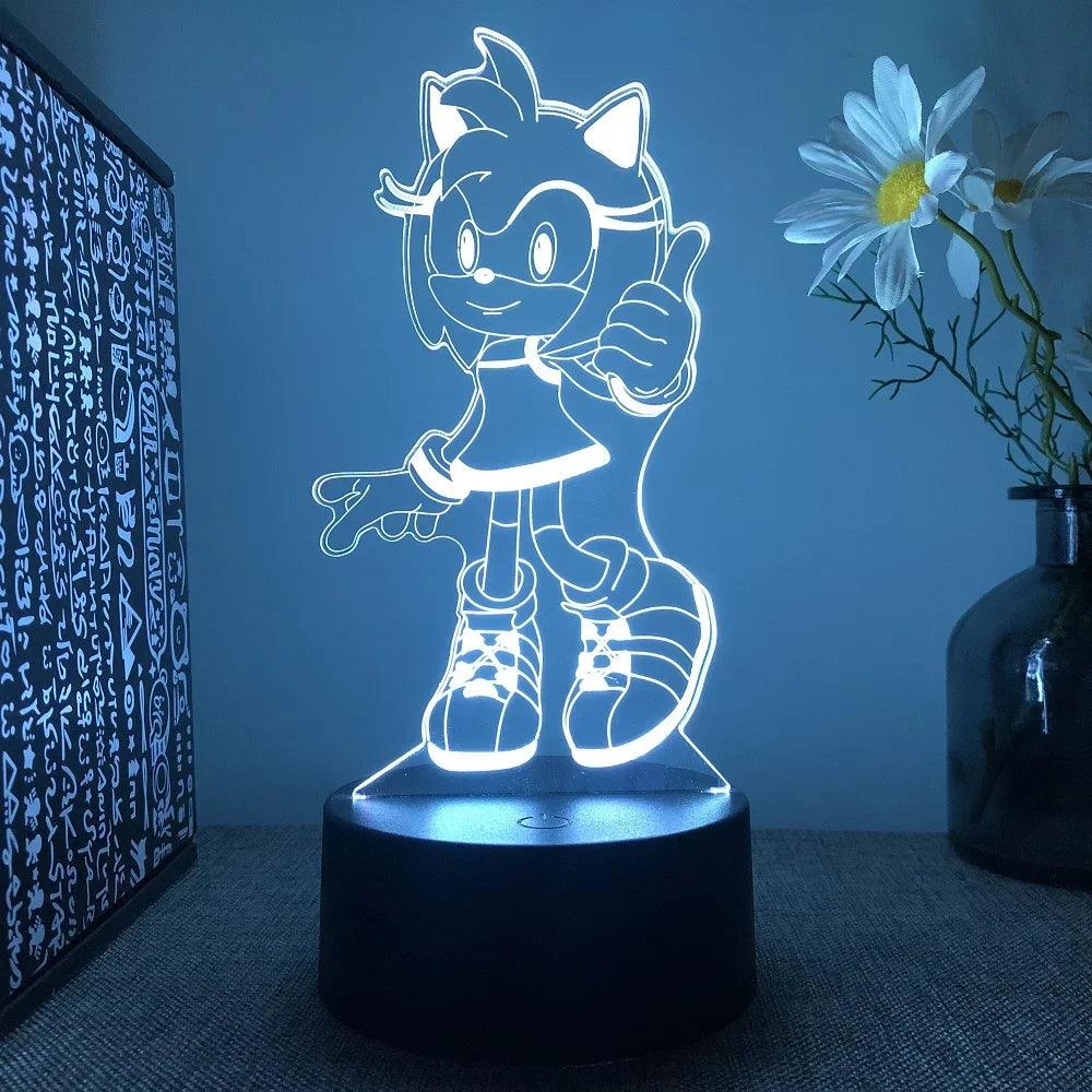 Lampe Sonic 3D Amy Rose - Veilleuse de rêve 