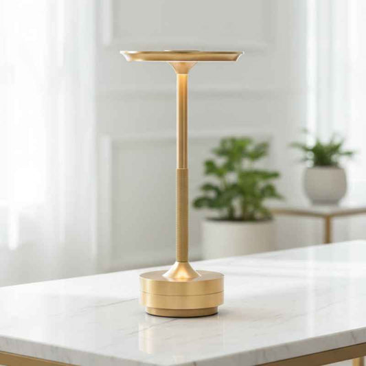 Lampe vintage rétro tactile dore