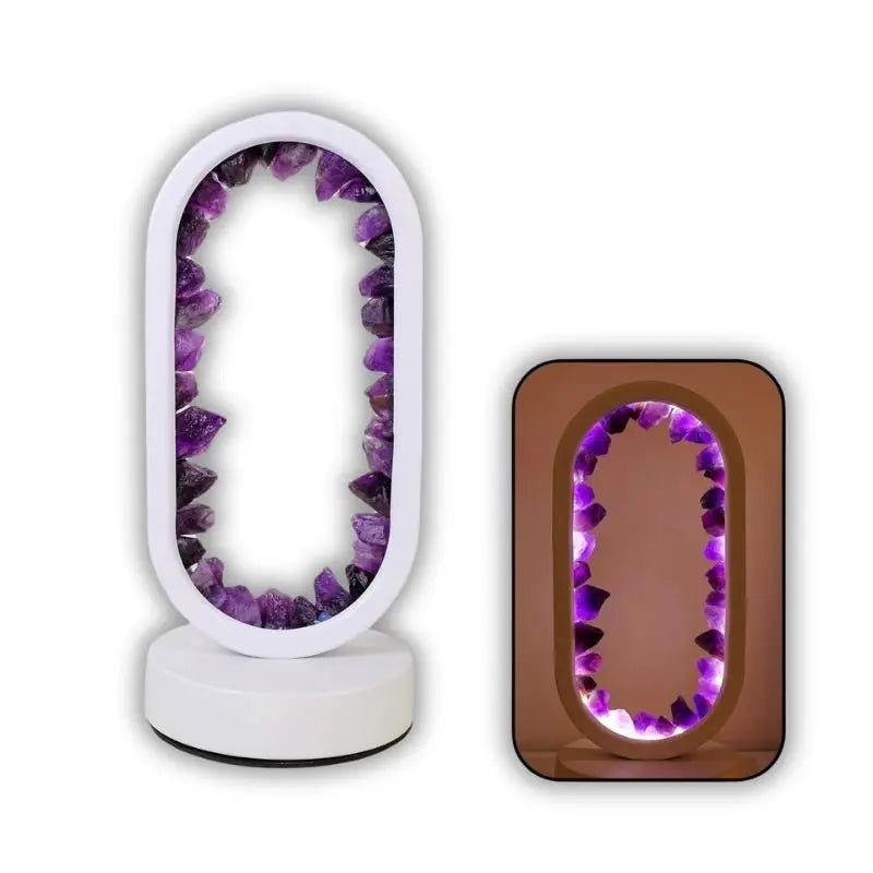 Lampe à Cristaux de Sel Améthyste - Veilleuse de rêve