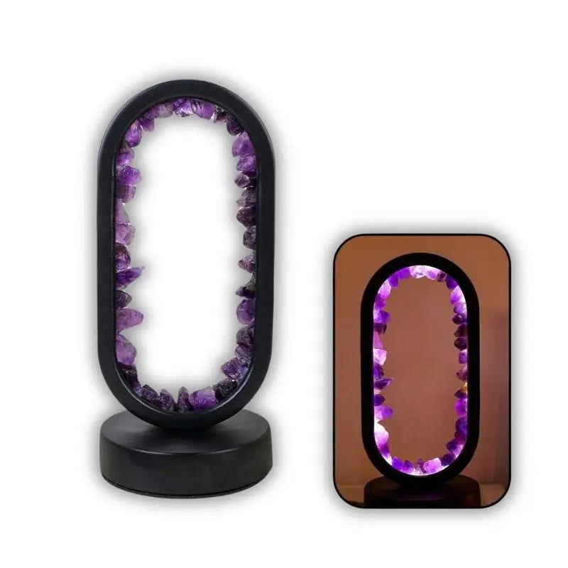 Lampe à Cristaux de Sel Améthyste - Veilleuse de rêve