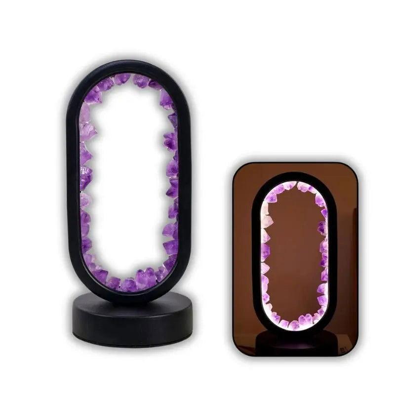 Lampe à Cristaux de Sel Améthyste - Veilleuse de rêve