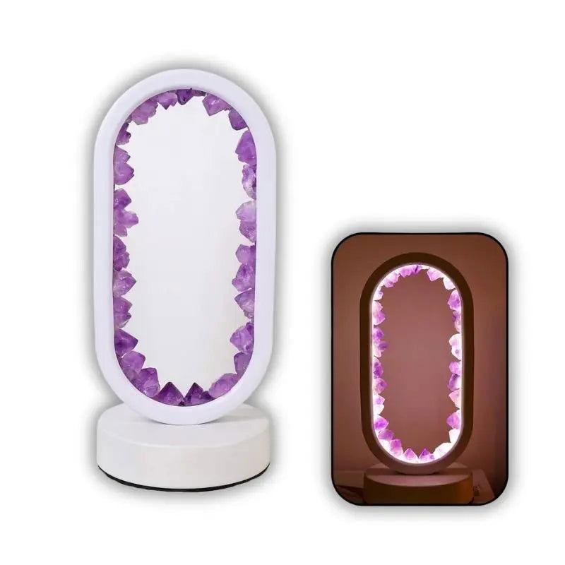 Lampe à Cristaux de Sel Améthyste - Veilleuse de rêve