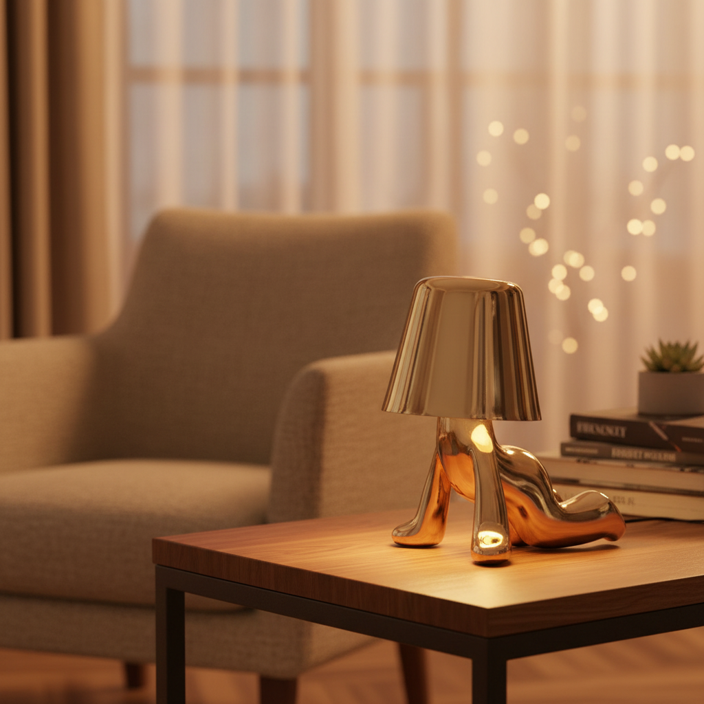 Lampe a Poser Doré Petit Bonhomme 4 Pattes Veilleuse de rêve