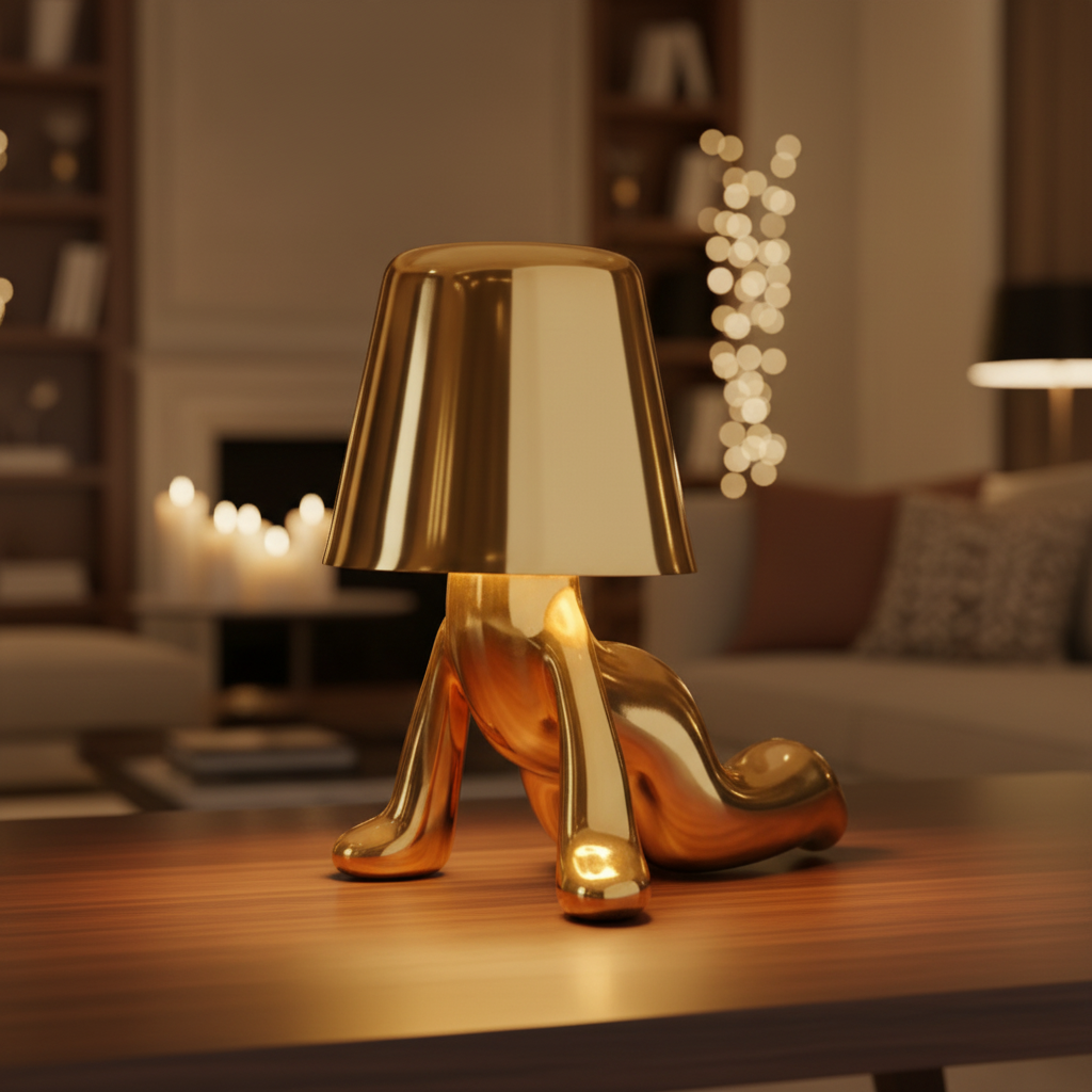 Lampe a Poser Doré Petit Bonhomme 4 Pattes Veilleuse de rêve