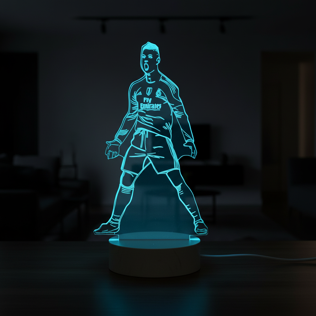 Lampe de Bureau Foot Cristiano Ronaldo 3D Veilleuse de rêve