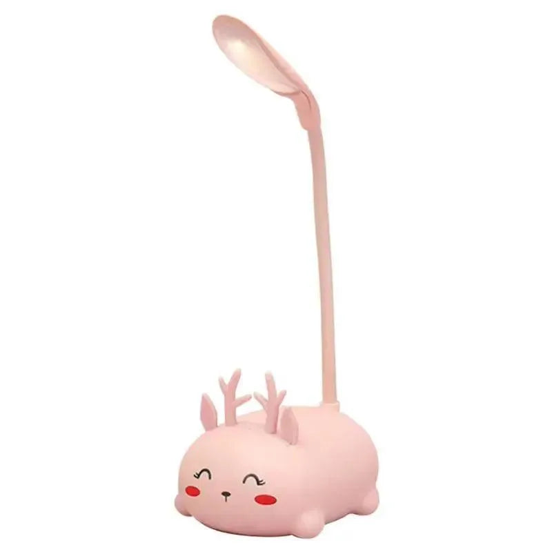 Lampe veilleuse cerf rose fond blanc