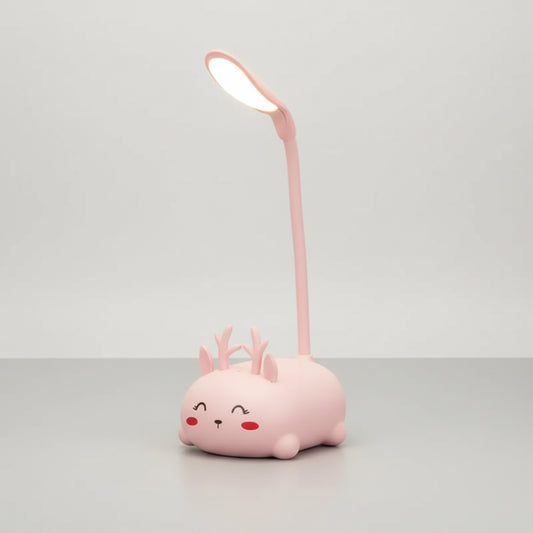 Lampe veilleuse cerf rose fond blanc