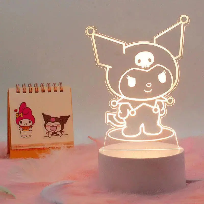 Veilleuse Hello Kitty | Kuromi Led 3D Veilleuse de rêve