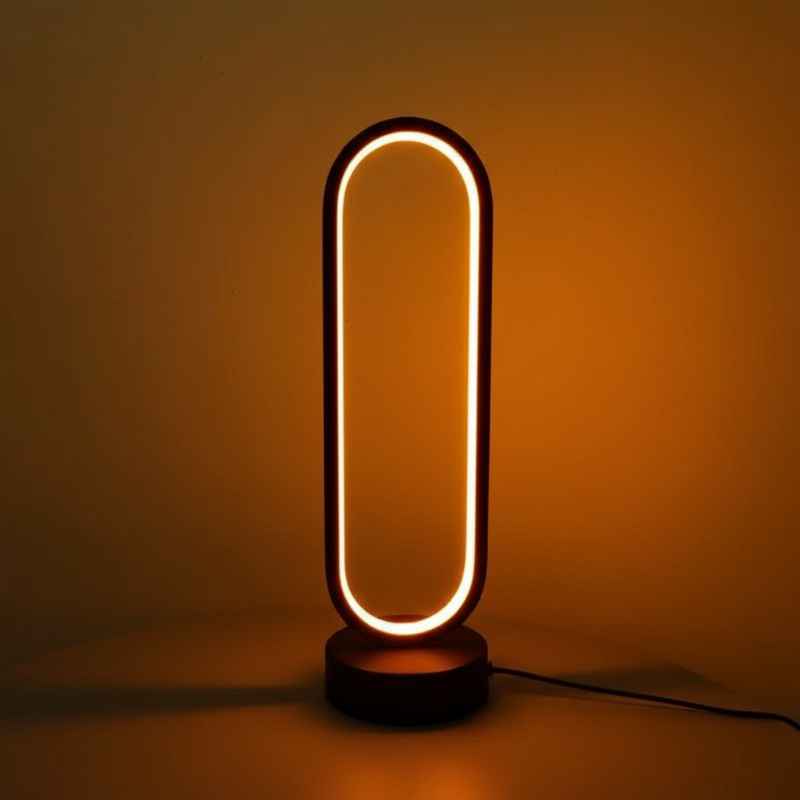 lampe de bureau ovale noire en mode lumière blanche froide