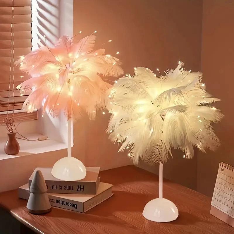 Lampe de Chevet Plume Batterie - Veilleuse de rêve 