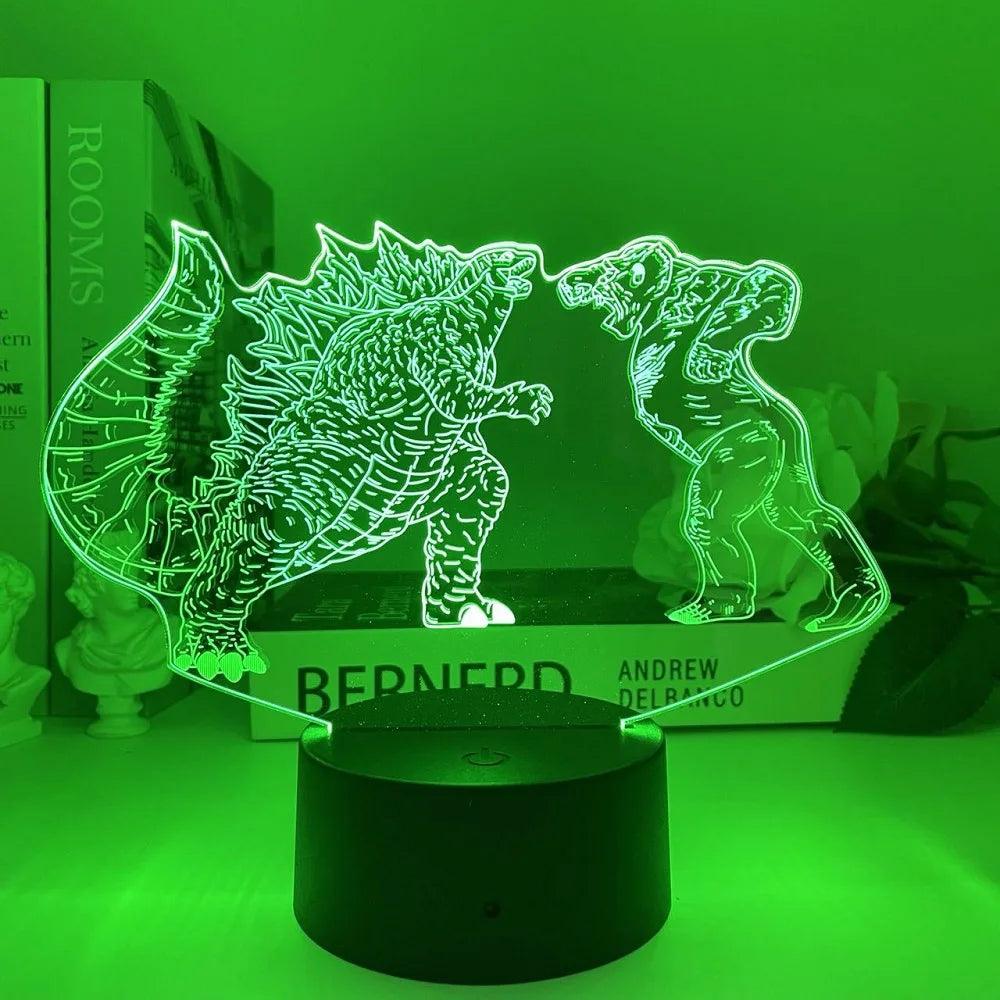Lampe 3D Godzilla Combat Vert