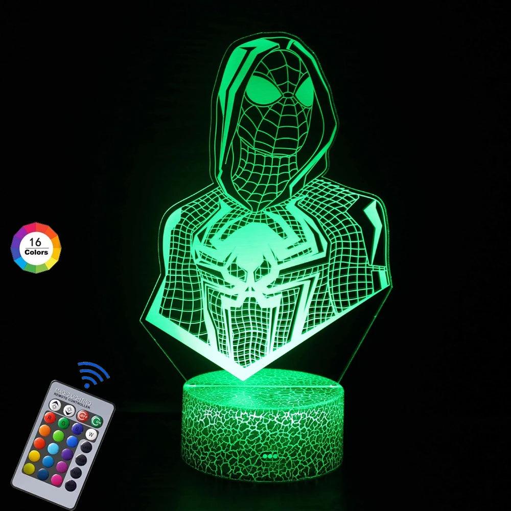 Lampe de Table LED 3D Spiderman - Veilleuse de rêve 