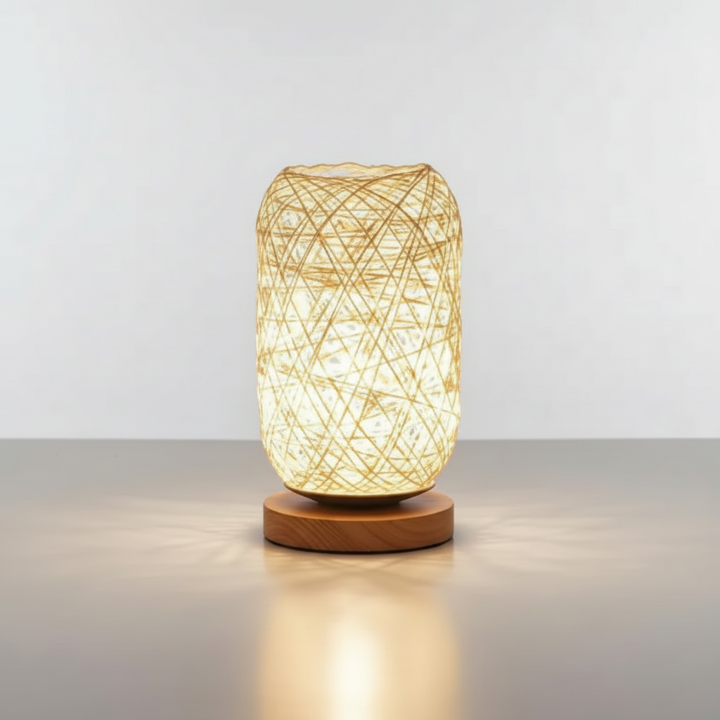 Lampe en Rotin a Poser Veilleuse de rêve